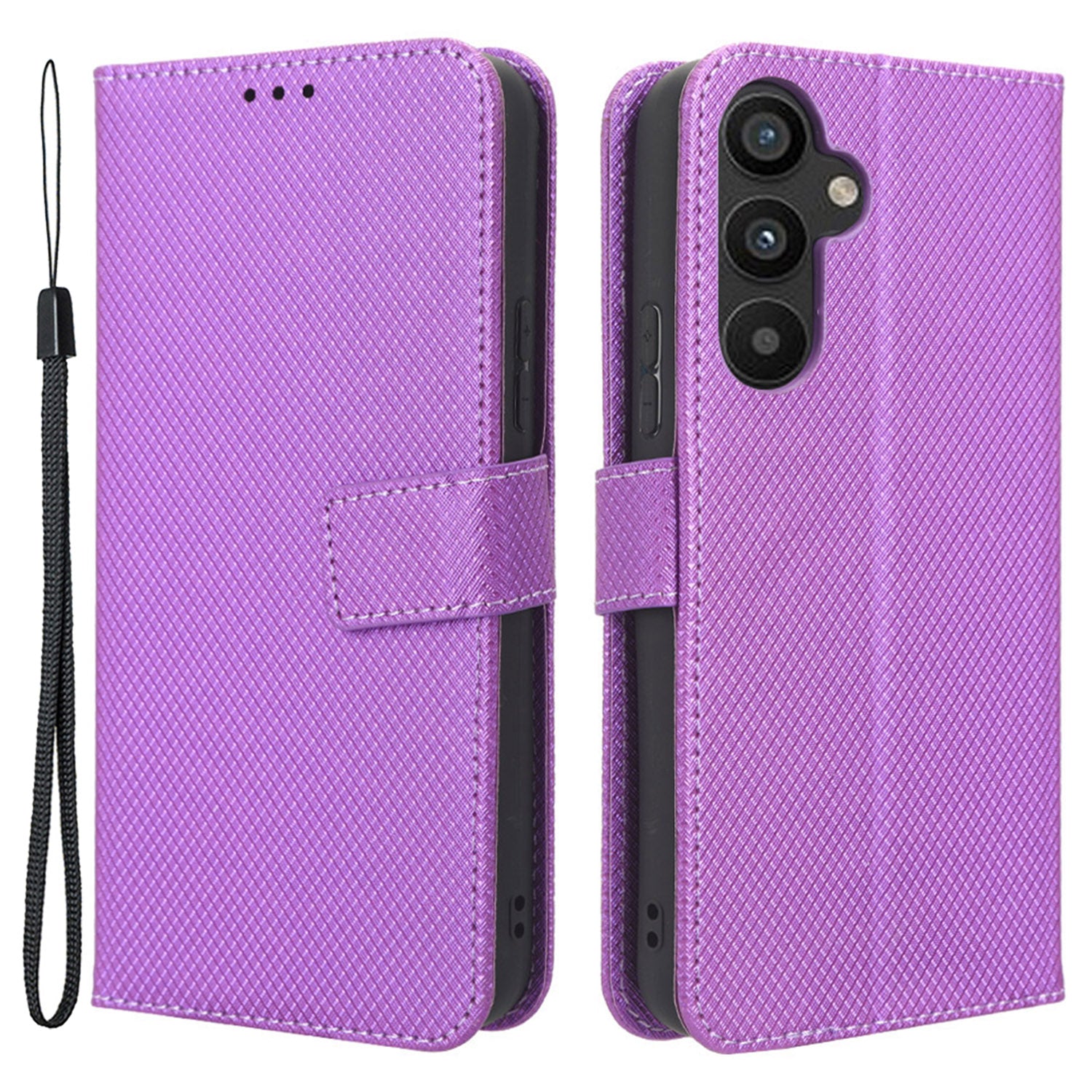 Anti-fall Phone Cover For Samsung Galaxy A34 5G Anti-shock Magnetic Clasp Diamond Texture PU Leather Anti-scratch Foldable Stand Wallet Phone Case Anti-fall Phone Cover For Samsung Galaxy A34 5G Anti-shock Magnetic Clasp Diamond Texture PU Leather Anti-scratch Foldable Stand Wallet Phone Case